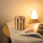 Haklxyg 10oz Ceramic Coffee Mug - Striped cup, Non-slip & Heat-resistant, for Coffee, Tea, Cold Drinks, Minimalist Desk or Couple's Cup, Microwave and Dishwasher Safe.Includes a straw. (Brown)