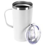 Trwcrt 19oz Insulated Coffee Mug with Handle, Double Wall Vacuum Stainless Steel Travel Coffee Tumbler, White