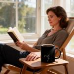 awenyzen Black Cat Coffee Mug – 11oz Black Ceramic Mug with Artistic Light Silhouette Design, Minimalist Aesthetic Cat Lover Gift for Home Office, Tea & Coffee Cup