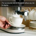 BTaT- Cappuccino Cups with Saucers 8 oz, Set of 12, White Porcelain Coffee Cup and Saucer Set for Latte with Golden Trim Design, Dishwasher Safe, Mocha, Tea, Au Lait, Flat White, Mothers Day Gift