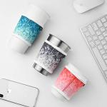 Beautyflier 8pcs Anti-Slip Neoprene 2.5mm Thick Collapsible Heat Resistant Coffee Cup Insulated Sleeve for Coffee/Tea/Cold Drinks (Geometric gradient),20 ounces