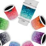 Beautyflier 8pcs Anti-Slip Neoprene 2.5mm Thick Collapsible Heat Resistant Coffee Cup Insulated Sleeve for Coffee/Tea/Cold Drinks (Geometric gradient),20 ounces