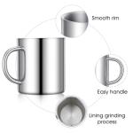 4 PCS Stainless Steel Coffee Mug with Handle, 10oz/300ml Metal Double Walled Cups Anti Scalding Insulated Mugs Reusable Metal Cup Tumbler for Home Camping Travel Outdoors Coffee,Tea and Cold or Hot