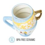 Silver Buffalo Disney Alice in Wonderland and Dinah Stacked Teacup 3D Sculpted Ceramic Coffee Mug, 20 Ounces