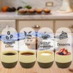 DEAYOU Set of 6 Ceramic Espresso Cups, 4.2oz Stackable Japanese Tea Cups, Handleless Chinese Teacup, Thick Walled Demitasse Cups for Espresso Machine, Cafe, Dishwasher & Microwave Safe