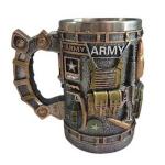 UBNZESW 250th Anniversary Mugs Military 3D Mug, Commemorative Coffee Cup, Stainless Steel Inner, Christmas Gifts for Veteran & Military Fun Collectibles