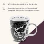 Karma Gifts 14 oz Black and White Boho Mug Mermaid - Cute Coffee and Tea Mug - Ceramic Coffee Mugs for Women and Men