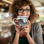 Karma Gifts 14 oz Black and White Boho Mug Mermaid - Cute Coffee and Tea Mug - Ceramic Coffee Mugs for Women and Men