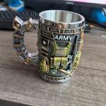 UBNZESW 250th Anniversary Mugs Military 3D Mug, Commemorative Coffee Cup, Stainless Steel Inner, Christmas Gifts for Veteran & Military Fun Collectibles