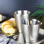 Stainless Steel Mugs Set of 6 10 oz Double Wall Insulated Metal Cups Unbreakable Stackable Tumblers for Coffee Beer Water Camping Outdoor Reusable Drinking Glasses Home Kitchen Party Use