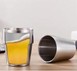 Stainless Steel Mugs Set of 6 10 oz Double Wall Insulated Metal Cups Unbreakable Stackable Tumblers for Coffee Beer Water Camping Outdoor Reusable Drinking Glasses Home Kitchen Party Use