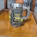 UBNZESW 250th Anniversary Mugs Military 3D Mug, Commemorative Coffee Cup, Stainless Steel Inner, Christmas Gifts for Veteran & Military Fun Collectibles