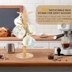 Woevviuy 8 Hooks Large Capacity Mug Holder Tree, Bamboo Mugs Trees for Counter, Detachable Cup Stand Holders Coffee Bar Accessories
