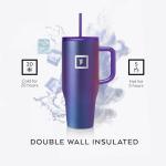 IRON °FLASK Co-Pilot Insulated Mug w/Straw & Flip Cap Lids - Cup Holder Bottle for Hot, Cold Drink - Leak-Proof - Water, Coffee Portable Travel Mug -, 32 Oz