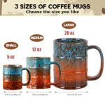Coffee Mug,20 oz Coffee Mugs Ceramic Tea Cup Large Coffee Mug for Office and Home - Dishwasher and Microwave Safe Ceramic Coffee Mug(1, Red and Green)