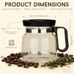 Shelprojsu 16oz Coffee Pot Mug,Glass Coffee Cups Mini Coffee Pot Coffee Mug,with Leak-proof Lid Large Capacity, For Ldeal Gift Coffee Lovers(1pc)