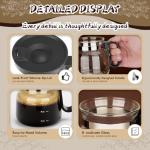 Shelprojsu 16oz Coffee Pot Mug,Glass Coffee Cups Mini Coffee Pot Coffee Mug,with Leak-proof Lid Large Capacity, For Ldeal Gift Coffee Lovers(1pc)