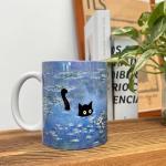 SUUURA-OO Famous Art Paintings Funny Cat Coffee Mug for Artist Art Lover Teacher Cat Lovers, Famous Picture Classic Vincent Aesthetic Canvas Mug Birthday Gift for Women Man (Water Lilies)