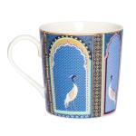 Sara Miller India Mugs, Set of 4 - 12oz Fine China Tea & Coffee Mugs with 22ct Gold Detailing - Collectible Drinkware Featuring Exotic Wildlife in Vibrant Jewel Tones - Great for Gifting