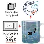 SUUURA-OO Famous Art Paintings Funny Cat Coffee Mug for Artist Art Lover Teacher Cat Lovers, Famous Picture Classic Vincent Aesthetic Canvas Mug Birthday Gift for Women Man (Water Lilies)