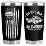 34HD Car Daddy Tumbler 20oz with Lid, I'm Not Old - Classic Quote Insulated Travel Coffee Mug, Funny Dad Retro Cars Design Cup for Father's Day Gift - Birthday Present to Men, Papa and Vintage Lover