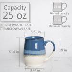 Bosmarlin Extra Large Ceramic Coffee Mug, 25 Oz, Dishwasher and Microwave Safe, Big Oversized Tea Cup for Office and Home (Deep Blue)