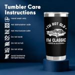 34HD Car Daddy Tumbler 20oz with Lid, I'm Not Old - Classic Quote Insulated Travel Coffee Mug, Funny Dad Retro Cars Design Cup for Father's Day Gift - Birthday Present to Men, Papa and Vintage Lover