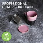Bosmarlin Ceramic Tea Cup with Infuser and Lid, 13.5 Oz, 4 Colors to Choose, Dishwasher and Microwave Safe, Reactive Glaze, Steeping Tea Mug with Strainer