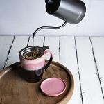 Bosmarlin Ceramic Tea Cup with Infuser and Lid, 13.5 Oz, 4 Colors to Choose, Dishwasher and Microwave Safe, Reactive Glaze, Steeping Tea Mug with Strainer