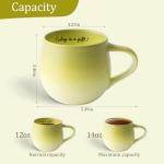 Ceramic Coffee Mug Green Inspirational Ceramic Mug, 12 oz Ceramic – Handcrafted Green Gradient Glaze, Today Is a Gift Inspirational Quote & Surprise Bottom Panda Art, Gift Boxed for Women