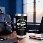 34HD Car Daddy Tumbler 20oz with Lid, I'm Not Old - Classic Quote Insulated Travel Coffee Mug, Funny Dad Retro Cars Design Cup for Father's Day Gift - Birthday Present to Men, Papa and Vintage Lover