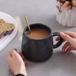 Large Capacity Ceramic Mug - Minimalist Design, Unique Water Cup for Tea & Coffee - Office & Home Use, Couple Mugs Set with Stylish Aesthetic