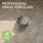 Bosmarlin Stackable Ceramic Coffee Mug Set of 4, 16 Oz, Coffee Cups, Microwave Safe, Unique Reactive Glaze (Teal, 16 Oz)