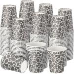 Patelai 150 Pack 9 oz Paper Disposable Coffee Cups 9 oz Geometric Hot or Cold Beverage Drinking Cup for Water Juice Coffee or Tea