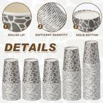 Patelai 150 Pack 9 oz Paper Disposable Coffee Cups 9 oz Geometric Hot or Cold Beverage Drinking Cup for Water Juice Coffee or Tea