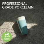 Bosmarlin Ceramic Travel Coffee Cup with Lid, 21 oz, Portable Coffee Mug for Car Cup Holder, Microwave Safe, Reactive Glaze (Peacock Blue)