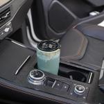 Bosmarlin Ceramic Travel Coffee Cup with Lid, 21 oz, Portable Coffee Mug for Car Cup Holder, Microwave Safe, Reactive Glaze (Peacock Blue)