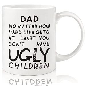 Fathers Day Dad Gifts from Daughter Son Wife: 11oz Funny Coffee Mug for Dad Unique Birthday Gifts for Father Husband Men Him Personalized Christmas Anniversary Retirement Presents for Daddy Stepfather