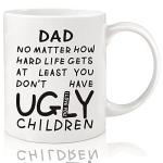 Fathers Day Dad Gifts from Daughter Son Wife: 11oz Funny Coffee Mug for Dad Unique Birthday Gifts for Father Husband Men Him Personalized Christmas Anniversary Retirement Presents for Daddy Stepfather