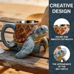 Sea Turtle Coffee Mug 3D Cute Ocean Turtle Mug with Wave Design, Unique Animal Coffee Cup for Women Men, Funny Novelty Tea Cup Gift for Turtle Lover