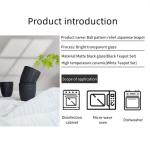 WEOPYCJ Japanese Chinese Tea Set, Asian Ceramic Tea Pot and Cups Set, Porcelain Teapot with Infuser and Wooden Handle 4 Teacup (30oz Black)