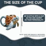 Sea Turtle Coffee Mug 3D Cute Ocean Turtle Mug with Wave Design, Unique Animal Coffee Cup for Women Men, Funny Novelty Tea Cup Gift for Turtle Lover