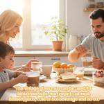 Icesip 14oz Vintage Coffee Mugs Set of 4 Overnight Oats Glass Containers with Bamboo Lids Spoons Handle for Latte Cereal Yogurt(Hobnail*4 with Sealing Ring Lids)