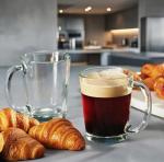 Godinger Coffee Mugs, Italian Made Glass Coffee Mug, Hot Beverage Tea Cups, Glass Cups, Drinking Glasses - 10oz., Set of 4