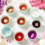 Ponerine Duck Porcelain Mugs - 2Pcs Animal Figurine Coffee Mugs & Tea cups, Funny Valentine's Day Creative Romantic Birthday Gifts for You, With Stainless steel Spoon