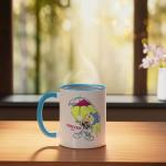 Disney Ink and Paint Jiminy Cricket from Pinocchio 1940 Ceramic Mug, Blue/White