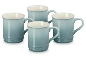 Le Creuset Stoneware Set of 4 Mugs, 14 oz. each, Sea Salt