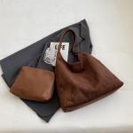 Suede Hobo Bag for Women 2024 Slouchy Shoulder Bags Soft Leather Purses Set Brown Tote Handbag for Work Everyday(Suede hobo-coffee)