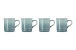 Le Creuset Stoneware Set of 4 Mugs, 14 oz. each, Sea Salt