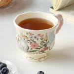 Movlen Rabbit Ceramic Coffee Mug, 13oz Cute Cartoon Tea Cup with Handle, Animals Porcelain Mug for Latte Cappuccino Milk Cocoa, Kawaii Birthday Easter Gifts for Girl Friends Mom